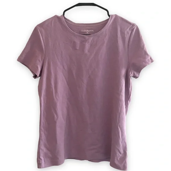 Croft & Barrow Womens Classic Short Sleeve Crew Neck Tee Top Lavender Purple M - Picture 12 of 12